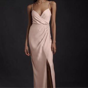 NWT BHLDN Size 6 Freya Satin Charmeuse Dress in Oyster - shown on me in size 8